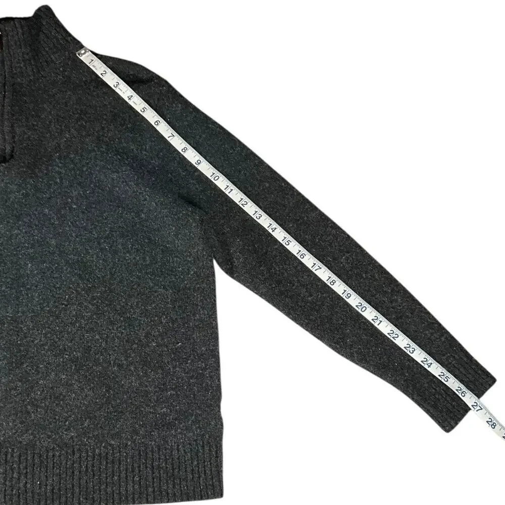 J.Crew XL 100% Lambswool Gray Half Zip Mock Neck Sweater Men’s Classic Knit